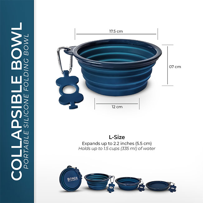 collapsible bowl product image editing and infographic size chart